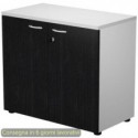 Mobile basso con serratura Presto 80x44xH.72 cm - struttura grigia Artexport ante nere - 530-67M/8