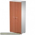 Mobile alto con serratura Presto 80x44xH.180 cm - struttura grigia Artexport ante ciliegio arabis