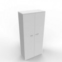 Armadio alto con ante battenti grigio scocca argento 90x45xH.200 cm linea Practika Quadrifoglio - ECES90S-GR-AA-GR