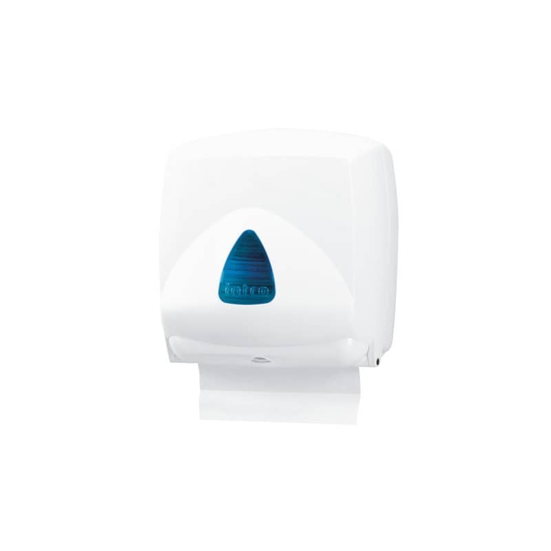 Distributore mini di carta asciugamani in fazzoletti Hylab in ABS capacità 300 foglietti bianco vetrino blu IN-FO2/WRN