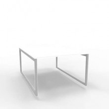 Bench piano bianco 120x160xH.75 cm gamba ad anello in acciaio argento linea Practika P2 Quadrifoglio - ECBEA12-BA-A