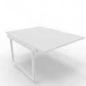 Postazione aggiuntiva bench piano bianco 120x160xH.75 cm gamba ad anello in acciaio bianco Practika P2 ECBIA12-BA-I