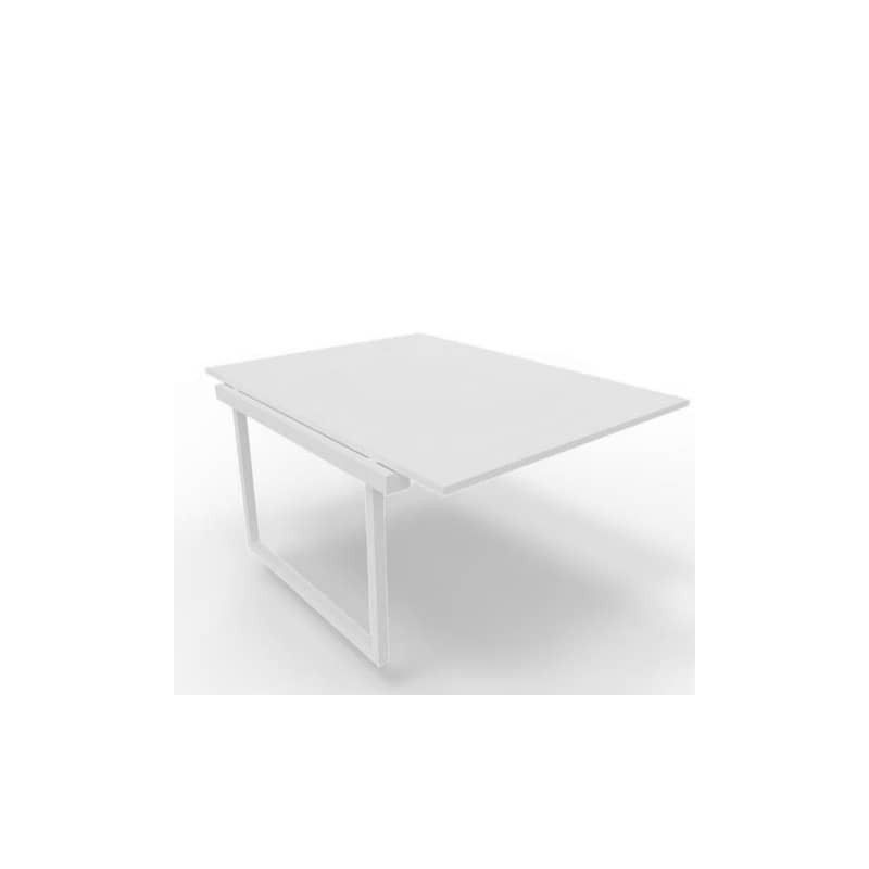 Postazione aggiuntiva bench piano bianco 120x160xH.75 cm gamba ad anello in acciaio bianco Practika P2 ECBIA12-BA-I