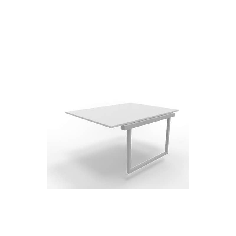 Postazione aggiuntiva bench piano grigio 120x160xH.75 cm gamba ad anello in acciaio argento Practika P2 ECBIA12-GR-A