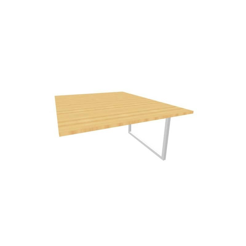 Postazione aggiuntiva bench piano faggio 120x160xH.75 cm gamba ad anello in acciaio argento Practika P2 ECBIA12-FA-A