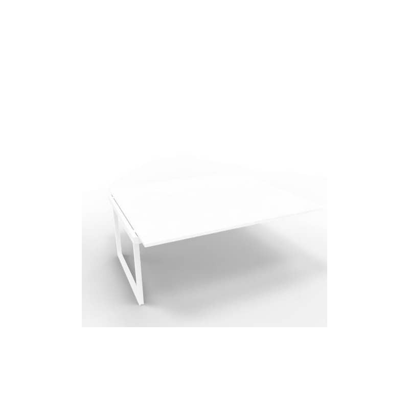 Postazione aggiuntiva bench piano bianco 180x160xH.75 cm gamba ad anello in acciaio bianco Practika P2 ECBIA18-BA-I