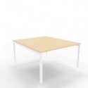 Bench piano rovere 140x160xH.75 cm gamba a ponte in acciaio bianco linea Practika P3 Quadrifoglio - ECBEC14-RK-I
