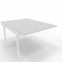 Postazione aggiuntiva bench piano grigio 120x160xH.75 cm gamba a ponte in acciaio bianco Practika P3 - ECBIC12-GR-I