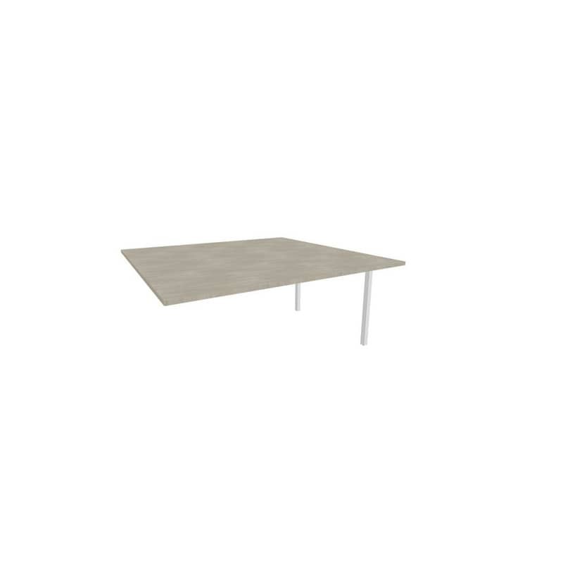 Postazione aggiuntiva bench piano rovere 160x160xH.75 cm gamba a ponte in acciaio argento Practika P3 - ECBIC16-RK-A