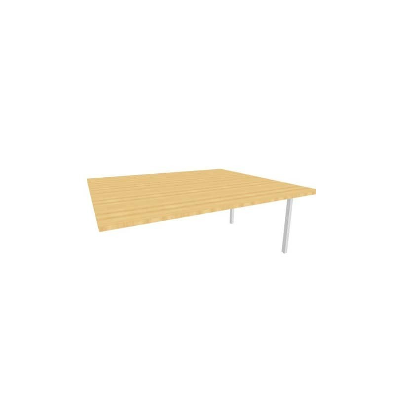 Postazione aggiuntiva bench piano faggio 180x160xH.75 cm gamba a ponte in acciaio argento Practika P3 - ECBIC18-FA-A