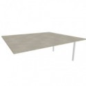 Postazione aggiuntiva bench cemento 180x160xH.75 cm gamba a ponte in acciaio argento Practika P3 -  ECBIC18-CL-A