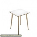 Tavolo alto Woody 80x80xH.105 cm con gambe rovere Artexport piano bianco 6401-DKC-3C-AQ