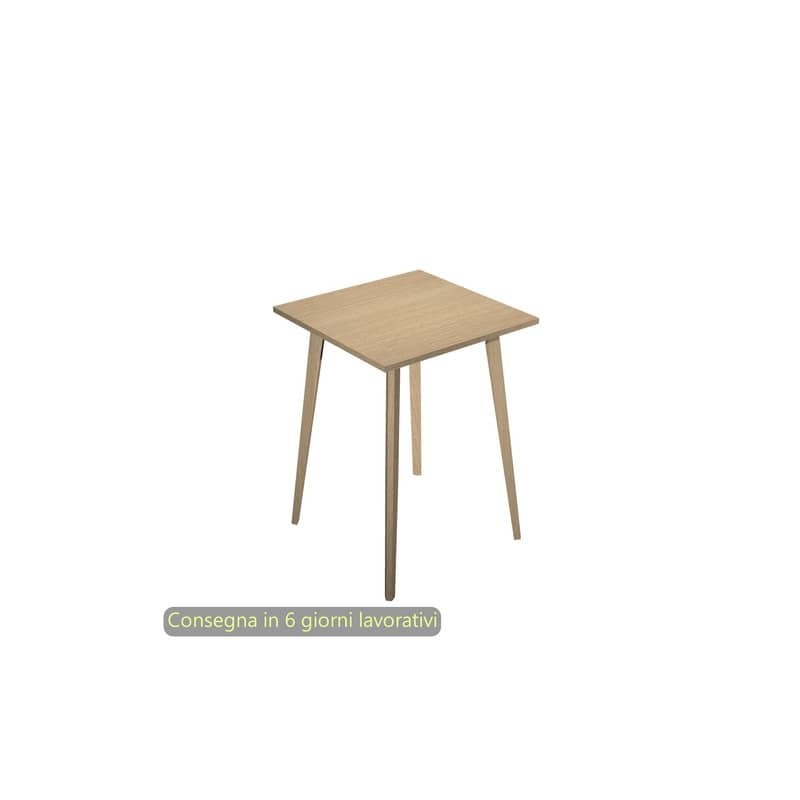 Tavolo alto Woody 80x80xH.105 cm con gambe rovere Artexport piano rovere 6401-DKC-C-AQ