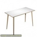 Tavolo alto Woody 160x80xH.105 cm con gambe rovere Artexport piano bianco 6403-DKC-3C-AQ
