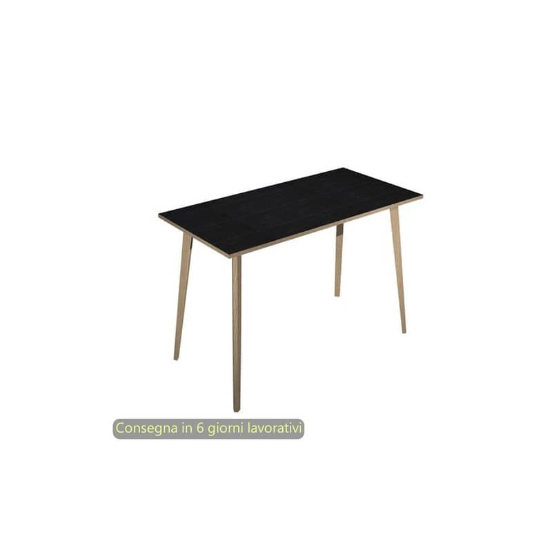 Tavolo alto Woody 160x80xH.105 cm con gambe rovere Artexport piano nero 6403-DKC-8C-AQ
