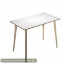 Tavolo alto Woody 120x80xH.105 cm con gambe rovere Artexport piano bianco 6404-DKC-3C-AQ
