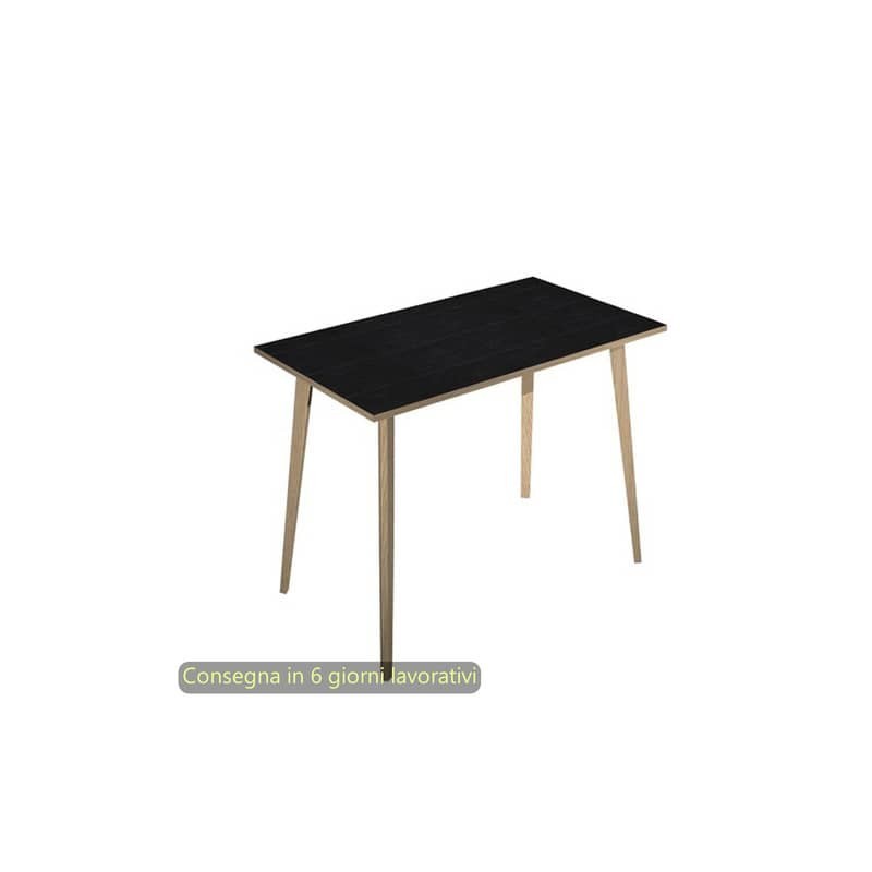 Tavolo alto Woody 120x80xH.105 cm con gambe rovere Artexport piano nero 6404-DKC-8C-AQ