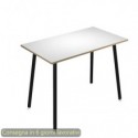 Tavolo alto Skinny Metal 180x80xH.105 cm con gambe metalliche nere Artexport piano bianco - 6405-DJC-3C-AQ