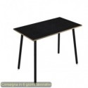 Tavolo alto Skinny Metal 180x80xH.105 cm con gambe metalliche nere Artexport piano nero - 6405-DJC-8C-AQ
