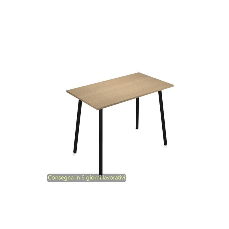 Tavolo alto Skinny Metal 180x80xH.105 cm con gambe metalliche nere Artexport piano rovere - 6405-DJC-C-AQ