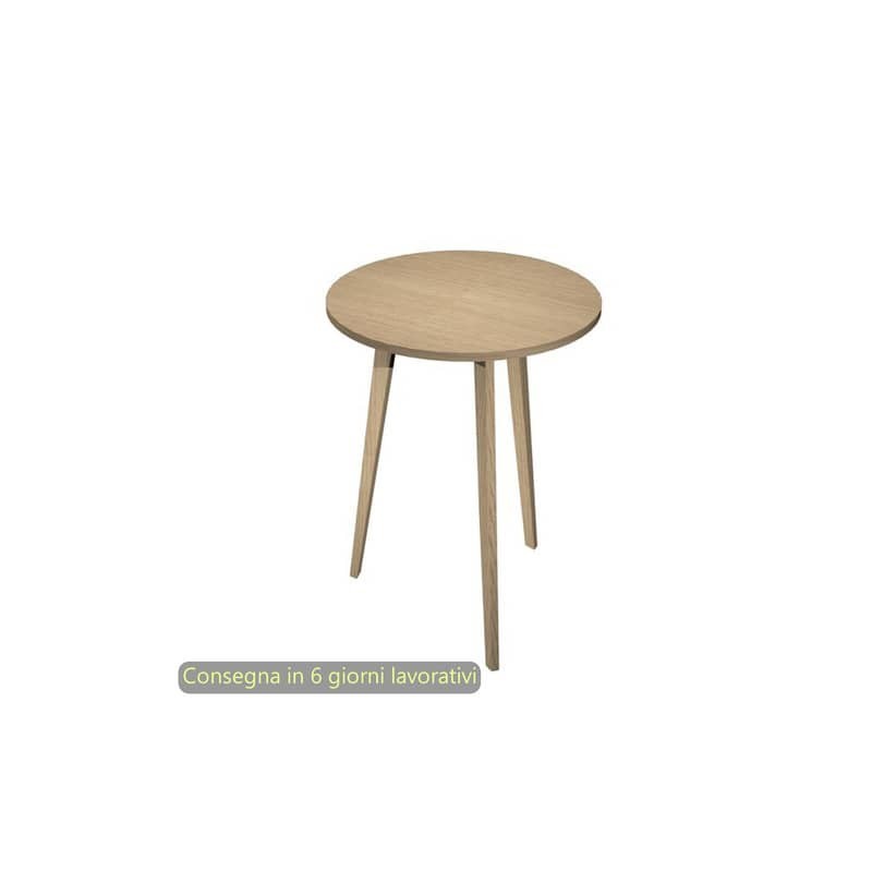 Tavolo riunione rotondo alto Woody ø80xH.105 cm con 3 gambe rovere Artexport piano rovere - 6408-DKD-C-AQ