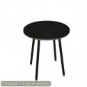 Tavolo riunione rotondo alto Skinny Metal ø100xH.105 cm 3 gambe metalliche bianche Artexport piano nero