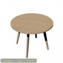 Tavolo riunione rotondo basso Woody ø100xH.74,4 cm con 3 gambe rovere Artexport piano rovere - 6410-DKA-C-AQ
