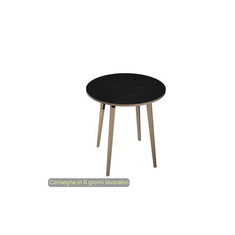 Tavolo riunione rotondo alto Woody ø100xH.105 cm con 3 gambe rovere Artexport piano nero - 6410-DKD-8C-AQ