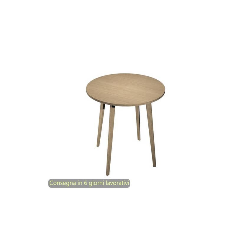 Tavolo riunione rotondo alto Woody ø100xH.105 cm con 3 gambe rovere Artexport piano rovere - 6410-DKD-C-AQ