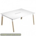 Tavolo riunioni con top access Bridge 160x120xH.72,5 cm gambe met. bianche Artexport piano bianco - SOL-TR/3-AM