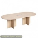 Tavolo riunione ovale Flex con gambe a croce 260x120xH.73 cm Artexport rovere TR-260TA/C