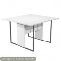 Tavolo riunioni 120x110xH.74,4 cm struttura metallo antracite Blade Artexport piano bianco - 424-3-AF