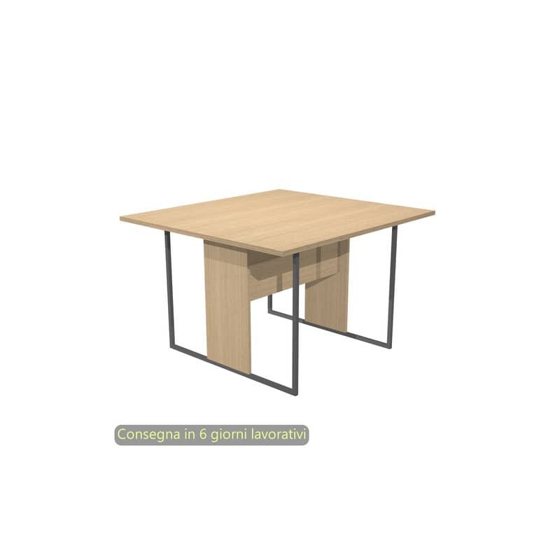 Tavolo riunioni 120x110xH.74,4 cm struttura metallo antracite Blade Artexport piano rovere - 424-C-AF
