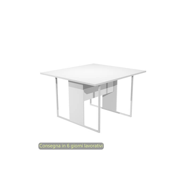 Tavolo riunioni 120x110xH.74,4 cm struttura metallo bianca Blade Artexport piano bianco - 424-3-AN