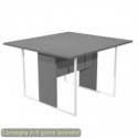 Tavolo riunioni 120x110xH.74,4 cm struttura metallo bianca Blade Artexport piano antracite - 424-T-AN