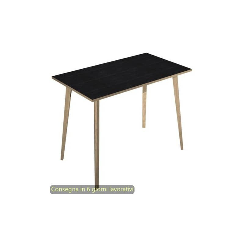 Tavolo alto Woody 140x80xH.105 cm con gambe rovere Artexport piano nero 6402-DKC-8C-AQ