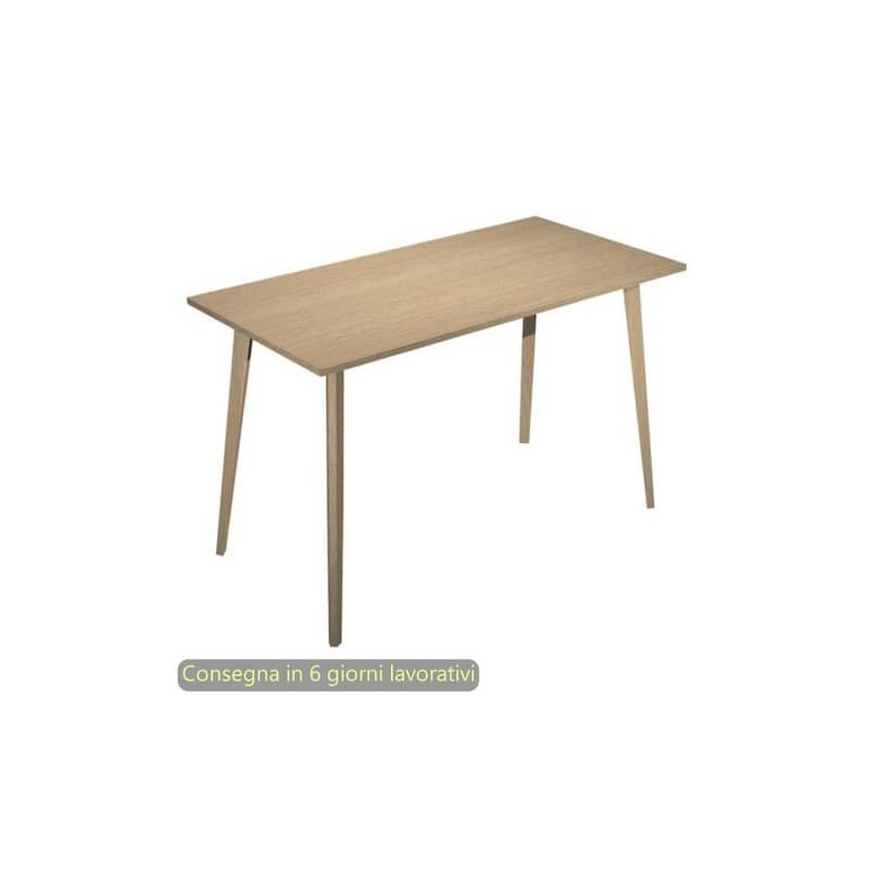 Tavolo alto Woody 180x80xH.105 cm con gambe rovere Artexport piano nero 6405-DKC-8C-AQ