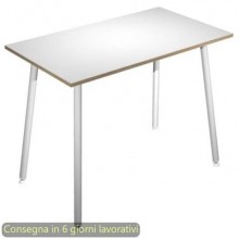 Tavolo alto Skinny Metal 80x80xH.105 cm con gambe met. bianche Artexport piano bianco - 6401-DJC-3C-AN