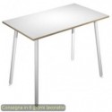 Tavolo alto Skinny Metal 140x80xH.105 cm con gambe met. bianche Artexport piano bianco - 6402-DJC-3C-AN