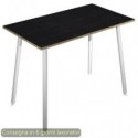 Tavolo alto Skinny Metal 140x80xH.105 cm con gambe met. bianche Artexport piano nero - 6402-DJC-8C-AN