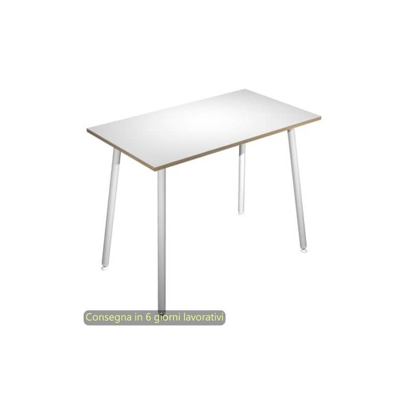 Tavolo alto Skinny Metal 160x80xH.105 cm con gambe met. bianche Artexport piano bianco - 6403-DJC-3C-AN
