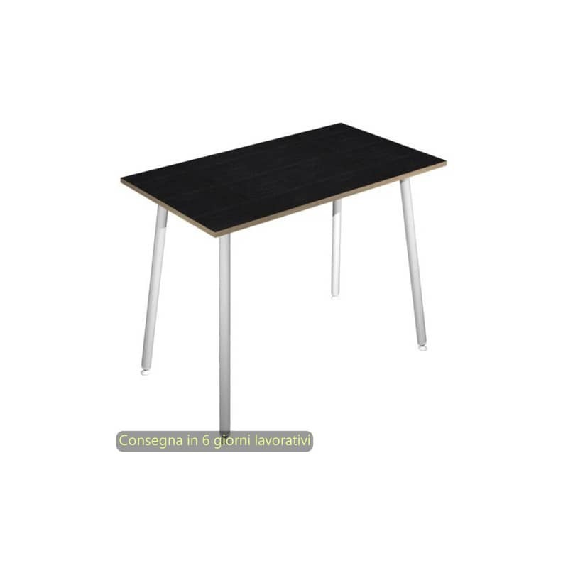 Tavolo alto Skinny Metal 160x80xH.105 cm con gambe met. bianche Artexport piano nero - 6403-DJC-8C-AN