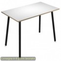 Tavolo alto Skinny Metal 120x80xH.105 cm con gambe met. nere Artexport piano bianco - 6404-DJC-3C-AQ
