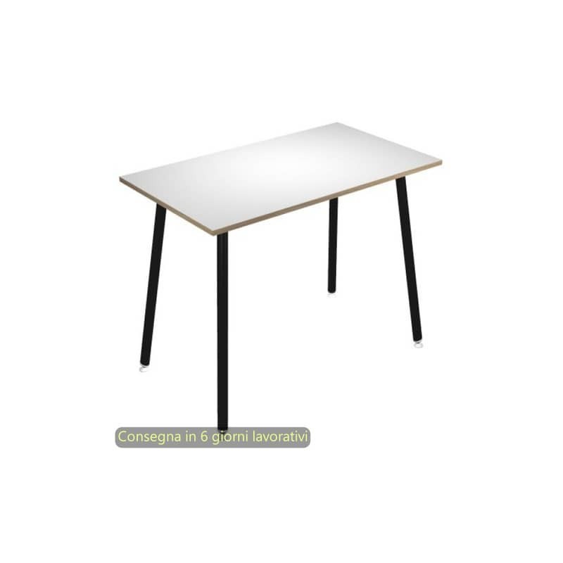 Tavolo alto Skinny Metal 120x80xH.105 cm con gambe met. nere Artexport piano bianco - 6404-DJC-3C-AQ