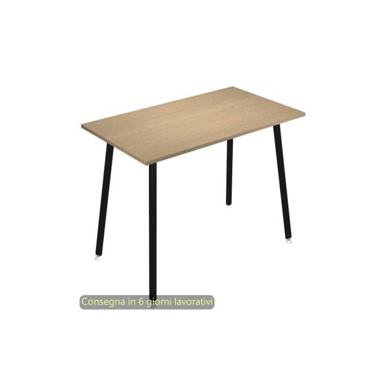 Tavolo alto Skinny Metal 120x80xH.105 cm con gambe met. nere Artexport piano rovere - 6404-DJC-C-AQ