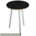 Tavolo rotondo Skinny Metal ø80xH.74,4 cm con gambe met. bianche Artexport piano nero - 6408-DJD-8C-AN