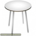 Tavolo rotondo Skinny Metal ø100xH.74,4 cm con gambe met. bianche Artexport piano bianco - 6410-DJD-3C-AN