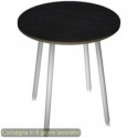 Tavolo rotondo Skinny Metal ø100xH.74,4 cm con gambe met. bianche Artexport piano nero - 6410-DJD-8C-AN