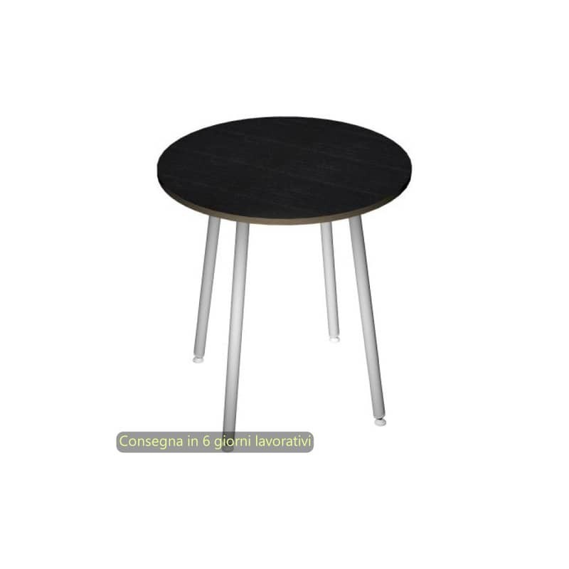 Tavolo rotondo Skinny Metal ø100xH.74,4 cm con gambe met. bianche Artexport piano nero - 6410-DJD-8C-AN