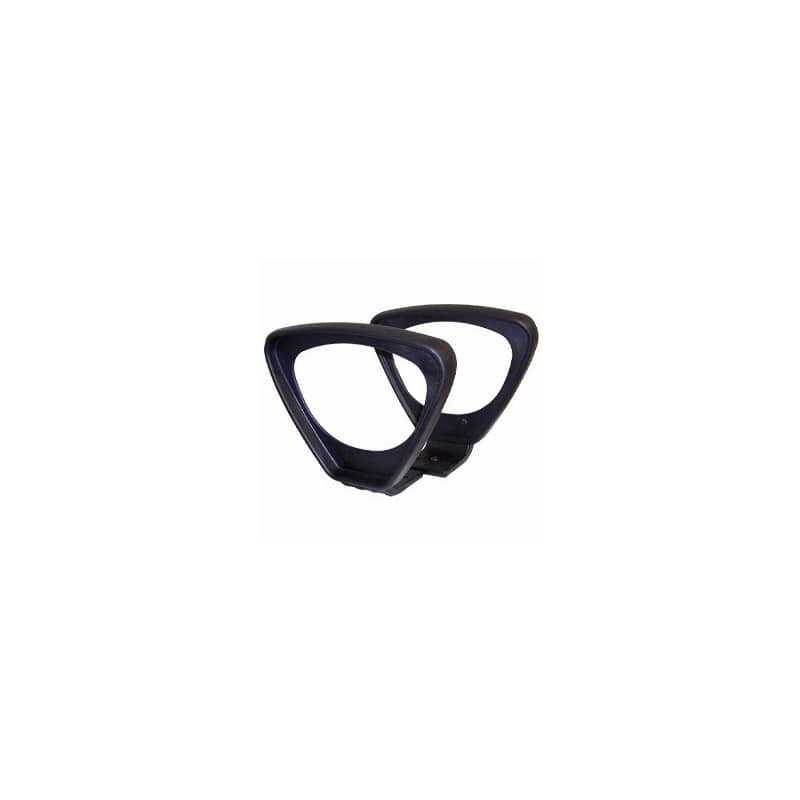 Coppia di braccioli fissi neri per sedute Seditaly a trapezio rovesciato BR0301PPS